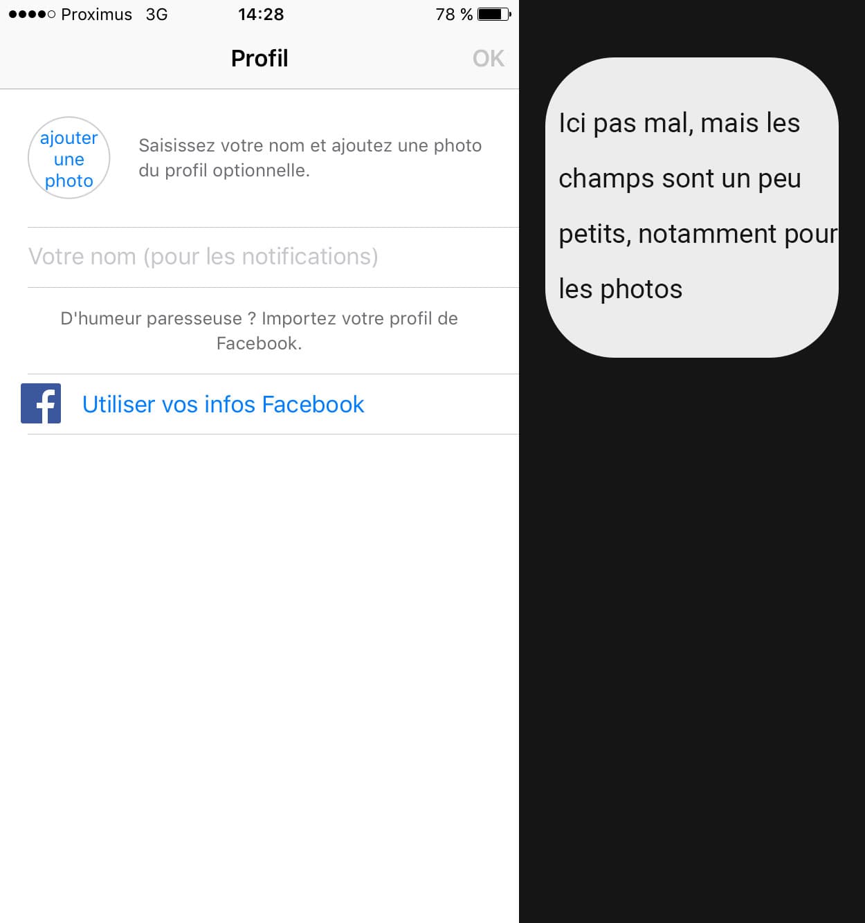 Configuration du profil