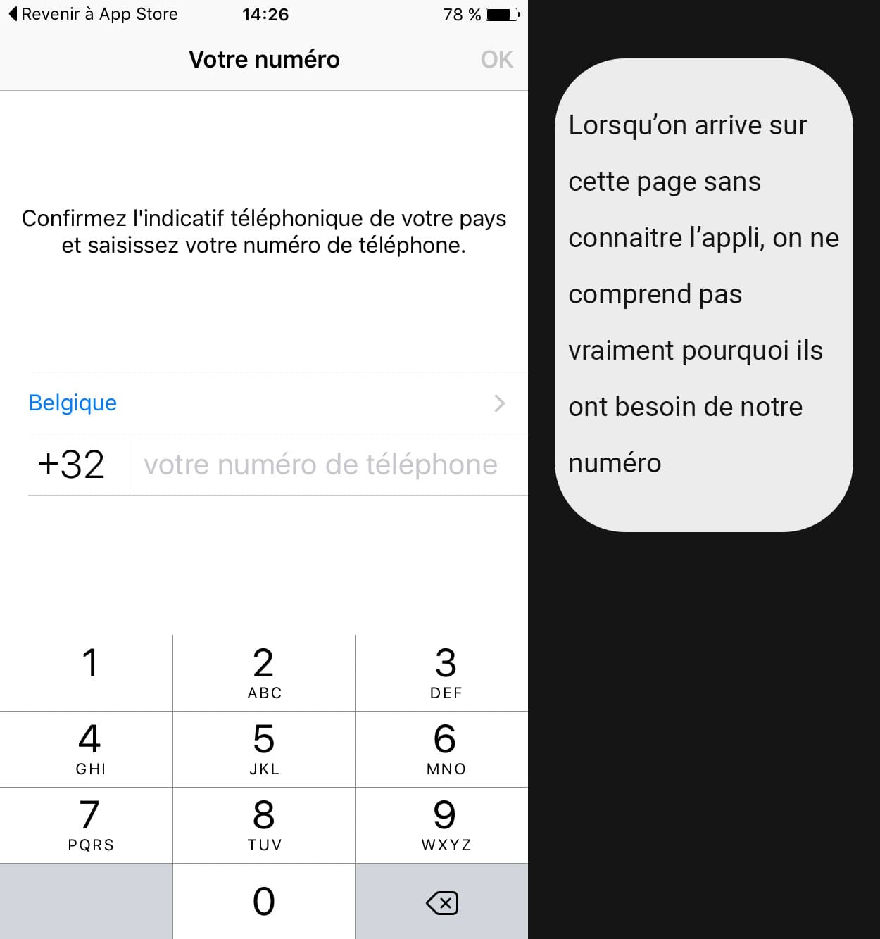 Entrer son numéro