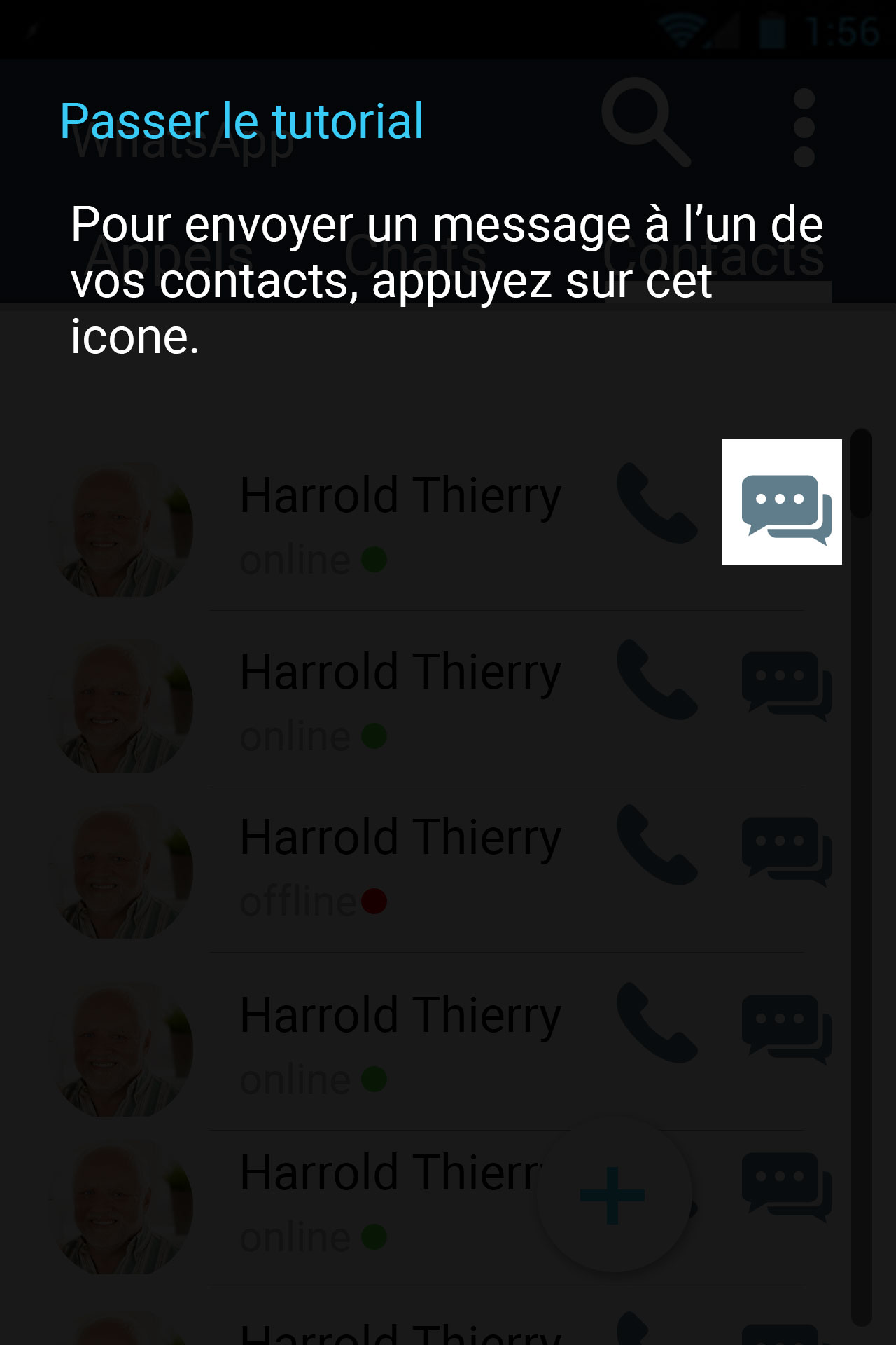 Tutorial message