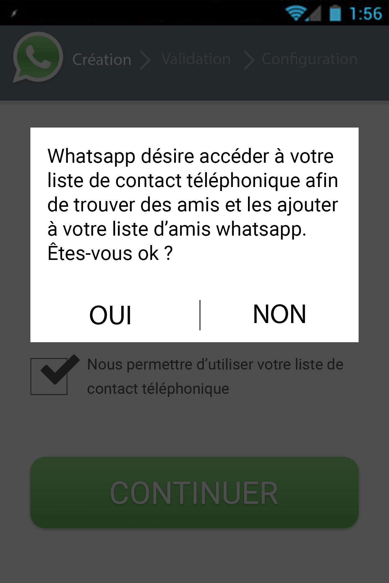 Pop-up obligatoire
